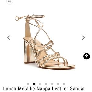Schultz Lunah Metallic Napa Leather Sandal Heel
